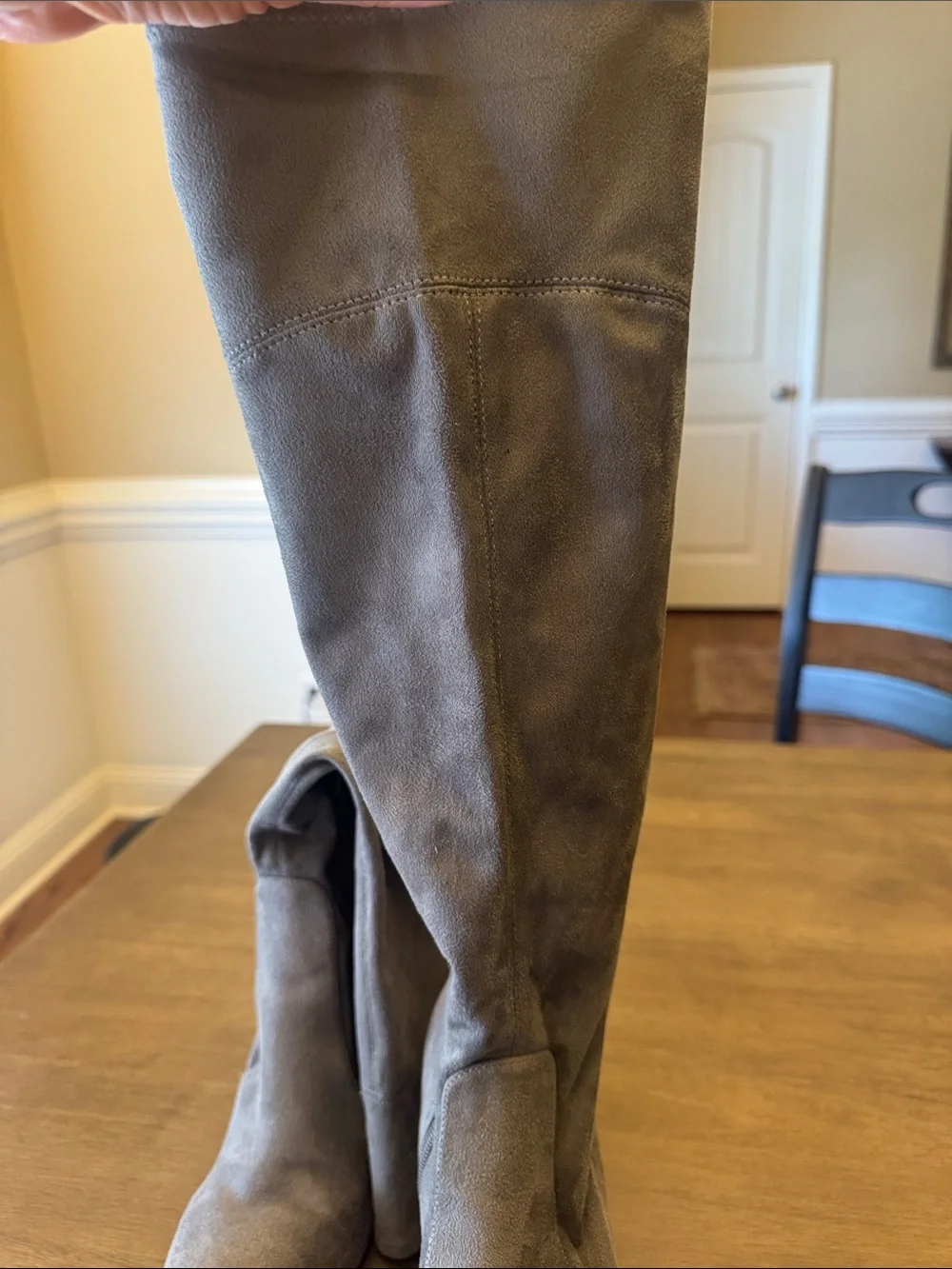 Ivanka Trump Gray Over-the-Knee Suede Boots